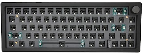 for akku3 67 Tasten Hotswap Tastatur Kit, DIY 65% Tastatur mit 3 Modus Verbindung, RGB, Modulare Mechanische Tastatur, Unterstützt 3 Pin und 5 Pin Schalter (Schwarz)