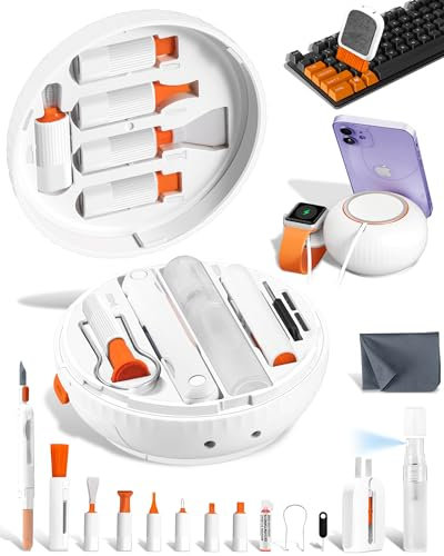 walrfid Laptop-Tastatur-Bildschirmreiniger-Set für iPhone Airpod, 25-in-1-Handy-Reinigungsspray für iPad, Computer, MacBook, PC, TV-Monitor, elektronisches Reinigungsbürstengerät für Ohrhörer