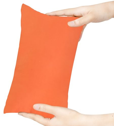 Winmany Minikudde, 27,9 x 17,8 cm, maskintvättbar, liten kudde, enfärgad, liten tupplurskudde för vuxna, hundar, resor (orange)
