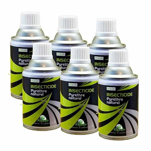 Pack d'Aérosols au Pyrèthre Naturel 6x250ml Anti mouches, moucherons, moustiques, mites, puces, punaises de lit, etc... Insectes volants et rampants. (6)