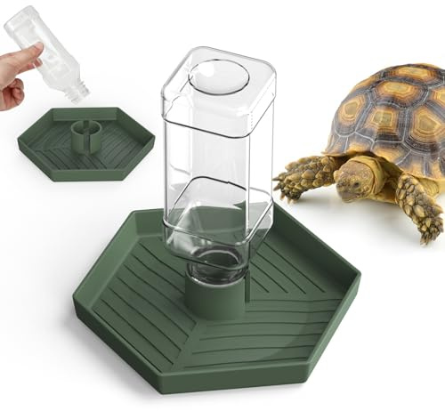 Reptile Water Dispenser-Bearded Dragon Water Bowl - Small Water Dish for Tortoise - Bowls for Reptiles & Amphibians (L)