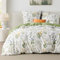 BEDSURE Bettwäsche 155x220 Baumwolle Grün - Bettwäsche-Sets 155 x 220 cm Bettbezug 3teilig mit 2 Kissenbezüge 80x80 cm, Wendebettwäsche Bedding Salbeigrün Blumen Muster mit Reißverschluss