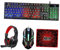 BELLIFFY Clavier Et Souris Gamer Rétroéclairés avec Casque Et Tapis Ensemble De Jeu Filaires pour Pc Et Ordinateur Portable Compatible avec Tous Les Systèmes
