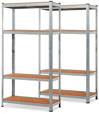 Smart Regaly - Lastenregal 70 Breit 30 Tief 150 Hohe cm - 2er Set - Regale für kellerraum kolor - Kellerregal Metall - Schwerlastregal 700 kg - Steckregal 4 regale - Keller Regal Abstellraum Edelstahl