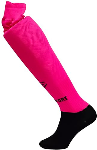ETISPORT Medias, Calcetines Hockey Largas, Elásticas. Tejidos técnicos para alto rendimiento favorece la respiración y cubre las rodillas (FR/ES, Letras, L, Regular, Alto, Rosa Fluor)