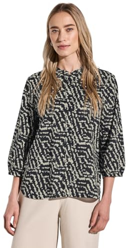 Street One A345634 Blusa Stampa con Volant, Nero, 44 Donna