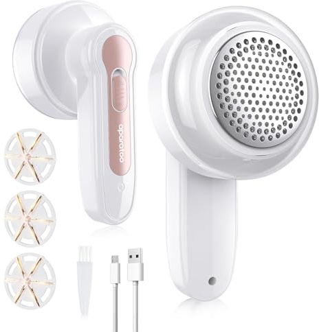 Removedor de Pelusas, afeitadora eléctrica de Tela para Ropa con 3 Cuchillas y USB, Quita Pelusas Quitapelusas Eléctrico Ropa con Cable Recargable Pilas Elimina Pelusas Y Bolitas Quitabolas de Ropa