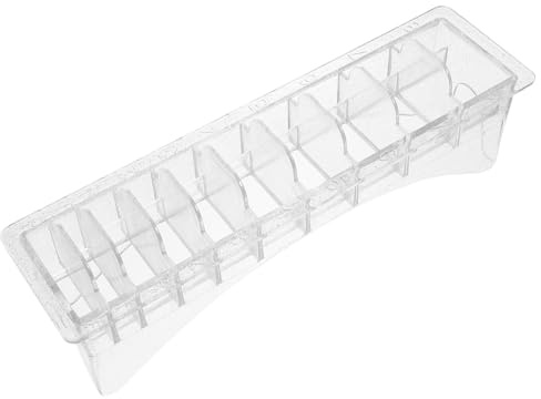 IWOWHERO Hair Clipper Comb Storage Box Organizer Plastic Holder for Hair Clipper Guards Salon Supplies Barber Trimmer Guard Combs Display Tray