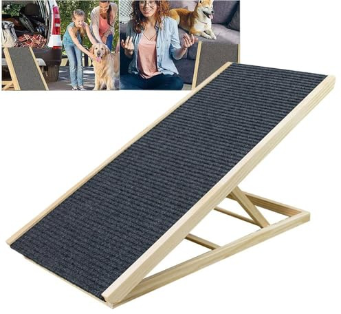 Dog Ramp for Bed, Adjustable Folding Portable Pet Ramp with Non Slip Surface & Adjustable Heights for Small Dog, Pet Ladder for Car Bed Sofa
