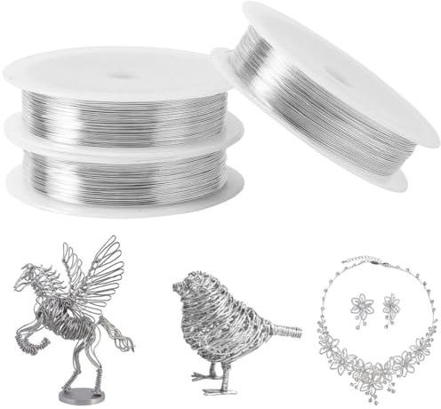 0.5 mm X 120M Alambre Joyeria de Acero Inoxidable 304, Alambre Manualidades, de Metal para Joyería, Tejido con Moldeable, Flexible y Doblable Aluminium Draht para Escultura Diy, Creación de Joyas
