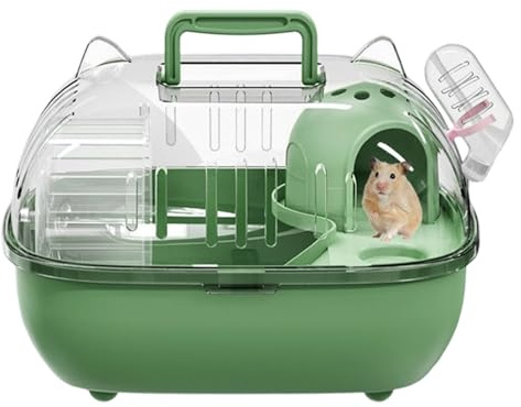 Small Animal Transport Box, Transparent Cover Run Cage, Portable Mice Travel Bag for Travel, for Transporting Rabbits and Lizards on Short Drives by Car, Outdoor Picnics and B