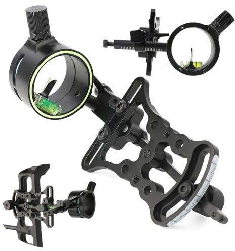 0,019 Fibra Ottica Singolo Pin Arco Sight - Micro-regolabile, Strumento-less Quickset con Luce di Vista per Arco Composto