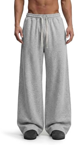COOLGYM Baggy Joggers Men Wide Leg Open Hem Uncuffed Track Pants Oversized | Loose Relaxed Fit Sweatpants,Gym,Casual,Y2K,Workout,3 Deep Pockets,260 GSM Cotton,Lightweight,Elastic waist with drawstring