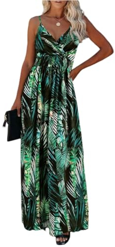 Robe Longue Femme Fleurie Bretelles Fines Pour Plage Et Vacances S-XXL