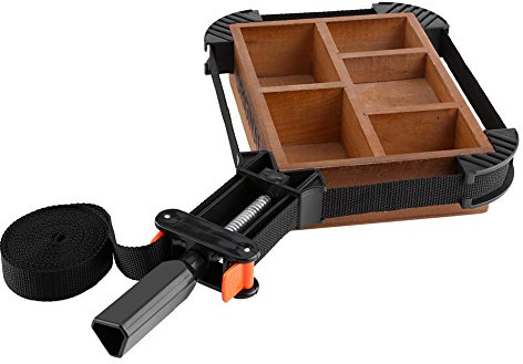 Sangle de bande de serrage en coin, outil de travail du bois avec support de cadre photo multifonctionnel réglable à 4 mâchoires avec manche à visser pour reliure à bois