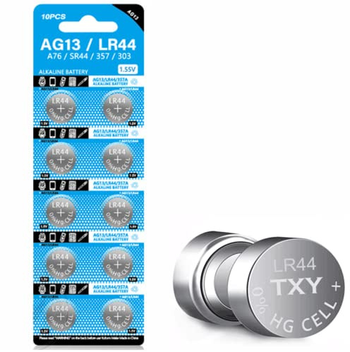 TXY 10pcs/Pack AG13 Cell Battery LR44 357 357A S76E G13 165mAh Long Lasting Alkaline Button Batteries for Watch Electronic Remote
