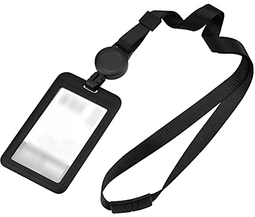 Portatarjetas de Identificación Fundas de Tarjetas de Identificación Soporte de Tarjeta ID Negro Colgantes de Tarjetas de Identificación con Correa para el Cuello Retráctiles Cordón para Tarjetero