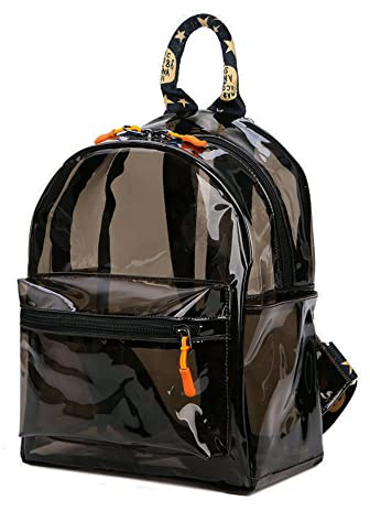 TINYAT Transparenter durchsichtiger Rucksack Stadionzugelassener Wasserdichter kleiner Transparenter Schulrucksack für College, Konzerte, Sport, Reisen