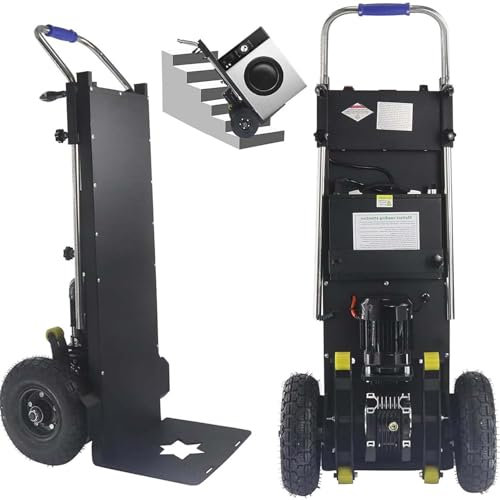 Genérico 1200W Carro Eléctrico para Subir Escaleras Multifuncional Sube Escaleras Electrico Carretilla De Mano Eléctrica Escalador Escaleras Plegable Carga De 400 Kg Batería Extraíble,48ah