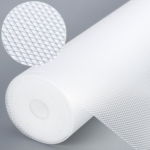 Dntorx Schubladenmatte Nicht Klebend 60 x 600 cm, Antirutschmatte Schubladen mit 70 Stück Doppelseitige Klebepunkte EVA Wasserdichte Schrankpapier für Regale Küche Schubladen Kühlschrank (Transparent)