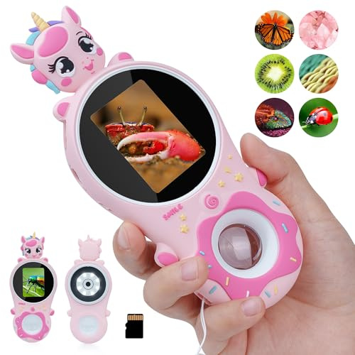 TINYLENS Unicorn Microscope for Kids – Portable Digital Magnifier with Photo & Video, STEM Toy Gift for Girls & Boys Age 3-8, Educational Science Kit (Pink)