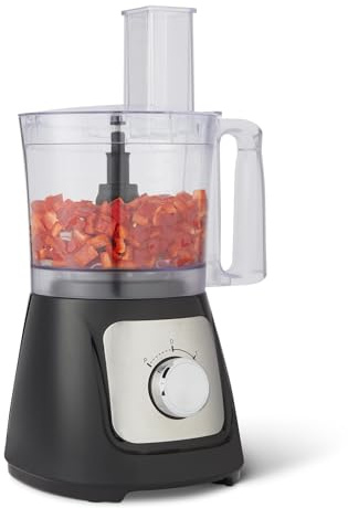 Amazon Basics Food Processor and Vegetable Chopper with 10 Cup Bowl, 2-Speed, 500 Watt Motor, Pulse Function, Dishwasher Safe Parts, Black