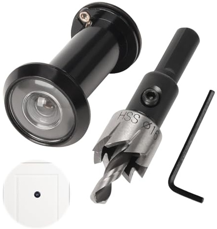 Türspion,Spion,Türspione,Türspion Mit Sichtschutz200° Weitwinkel Optische Glaslinsen Bohrloch,Mit 16 Mm Bohrer,Messing Spion Mit Bohrer Einstellbare Länge Türspion Aus Messing Für 35-60mm Dicke Türen