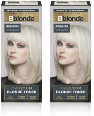 Jerome Russell Bblonde Maximum Colour Ice Blonde Toner - Non Permanent Hair Toner for Pre Lightened & Naturally Blonde Hair, Cool Blonde Hair Dye with No Ammonia/Peroxide, Lasts up to 8 Washes, 75ml