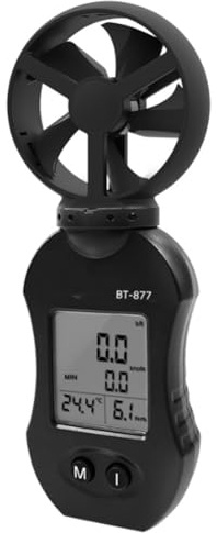 Paaruter Anemómetro con Medición de Temperatura y Humedad, Estación Meteorológica de 0,3-30 M/S, Medidor de Flujo de Aire.
