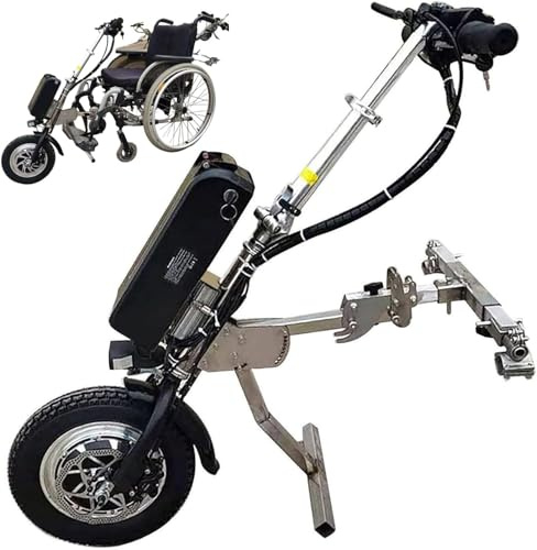 Dispositivo elettrico per sedia a rotelle, 500 W, attacco a mano con ammortizzatore, batteria 48 V 15 Ah/17 Ah, portata fino a 70 km