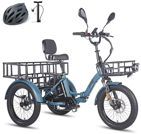 Fafrees F20 Mate Triciclo Eléctrico para Adultos 48V 23.45 Ah 20 Pulgadas, homologado Bicicleta eléctrica Plegable 180kg, Plegable De 3 Ruedas 65N.m, Frenos de Disco hidráulicos E Bike Hombre Mujer
