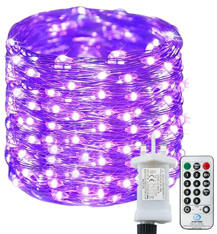 Lezonic Fairy Lights Plug in, 220LED 25M String Lights Mains Powered, 8 Modes Low Voltage Fairy Lights with Remote Timer for Home, Garden, Yard, Party, Wedding, Christmas Decoration(Purple)