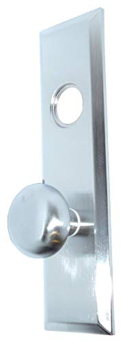Em-D-Kay Dull Chrome 2-3/4X10 Escutcheon Plate w/Knob and Cylinder Hole (Fits 114A)