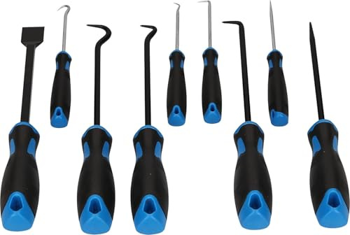 Kit d'outils Grattoirs/Crochets BT542010-9 Outils Robuste et Durables Bleu/Noir - Pour Extraction des Vis et Goujons Cassés - Douilles de Guidage - Extracteurs et Adaptateurs - BRILLIANT TOOLS