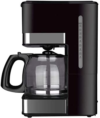 RONGJJ Cafetera De Filtro con Jarra De Vidrio, Cafetera Goteo con Molinillo Cónico, Jarra Cristal 1,5 L, 1000 W, Antigoteo, Capacidad 12 Tazas