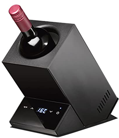 Raffreddatore di vino elettrico, bottiglia singola, secchiello per ghiaccio per vino elettrico, refrigeratore per bottiglie di vino e bevande Secchiello per ghiaccio per vino elettrico per bottiglia
