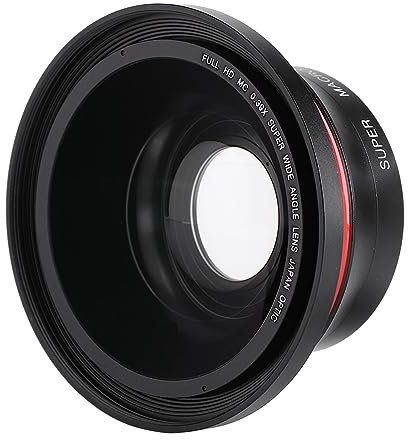 Lente Ojo de Pez, Lente de Cámara Lente Gran Angular 0.39X con Clip para Teléfono de 37 Mm para Cámaras DV y Teléfonos Móviles