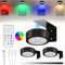 Lightsjoy LED Bilderleuchte Kabellos 3Pack Bilderleuchte Akku USB Aufladbar Schwarz RGB Dimmable Bilderrahmen Beleuchtung licht mit Fernbedienung, Dart Beleuchtung magnetische Bilderlampe mit Timer