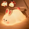 Starnearby Nachtlicht Kinder Stilllicht, Cute Bunny Lamp Dimmbar Silikon Nachtlamp Baby, LED Touch USB Aufladbar Hase Nachtlicht für Ostern Deko, Hase Ostern Geschenke Kinder