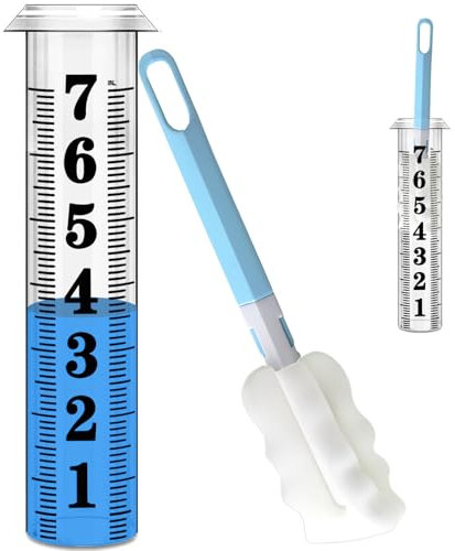 Rain Gauge Replacement Tube, Accurate Rain Gauges Outdoors Best Rated, 7 Capacity Plastic Rain Gauge Tube Replacement for Yard & Garden, Water Gauge for Rain, 1 Rainfall Meter Tube with 1 Clean Brush