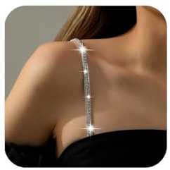 XFSRG 4 Pièces Bretelles de Soutien Gorge en Strass Éblouissantes Réglables pour Femmes Accessoires de Lingerie Glamour pour Toutes Occasions