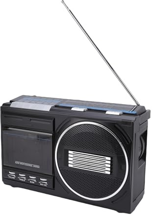 VBESTLIFE Recordadora de Reproductor de Cassette Bluetooth, Retro Boombox Radio FM Am Sw, Convertidor USB de Cinta, Boombox Senior Portátil con Micrófono (EU Enchufe 220V)