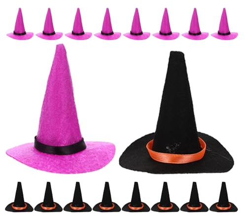 LABRIMP 20 St Mini Filthattar för Dockor Färgglada DIY Hantverksmössor Halloween Trollkarlar och Tomtar Små Dekorativa Hattar för Dockhus och Figurer