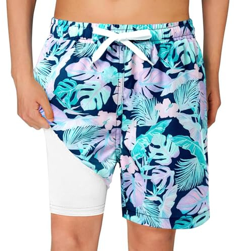 Haloumoning Badshorts för pojkar, snabbtorkande barnbadbyxor, simshorts