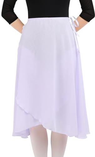 Bezioner Long Ballet Skirt Women Sheer Dance Wrap Skirt Dancewear Adult Purple