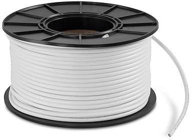 TechniSat COAXSAT 115-3.6 – 100 Meter Spule Koaxialkabel (Schirmungsmaß 115 dB, 3-fach geschirmt, flexibel, hochwertiges Elektrolytkupfer) weiß