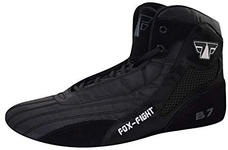 FOX-FIGHT B7 Sambo Kampfsport Schuhe | Wildleder Sohle | für Damen und Herren | Atmungsaktiv Flexibel | Ringerschuhe | Athletik Fitnesschuhe Mattenschuhe | 38 / Black B7