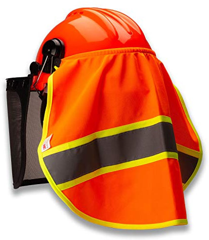 TR Industrial Neck Shade for Forestry Safety Helmet, Knitted with 3M Reflector, Breathable 100% Polyester Fabric