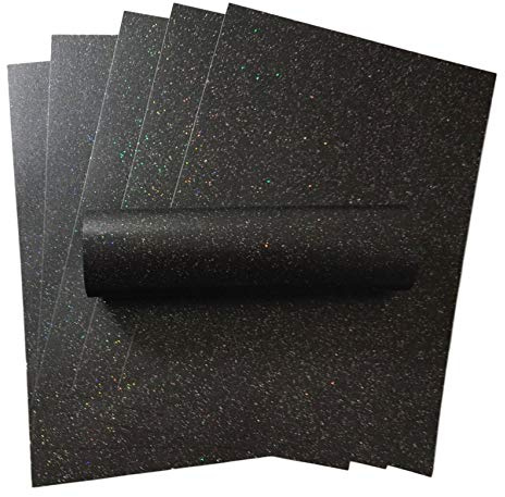Syntego Iridescent Glitter Fogli di carta glitterata A4 120 g/m² Biglietto di Natale artigianale (10) (carbone, bianco, argento, nero)