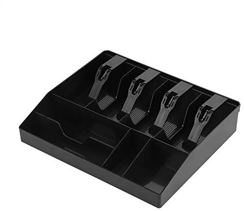 Registradoras, Portamonedas cajon, Cajones de dinero, Caja monedas, Cajas registradoras, ocho rejillas Cajón registrador Insertar moneda Bandeja Cajero Caja de seguridad de almacenamiento ordenado